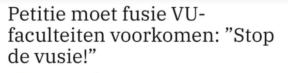Petitie moet fusie VU-faculteiten voorkomen: 'Stop de vusie!'