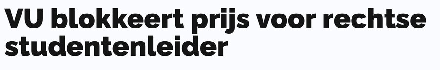VU blokkeert prijs voor rechtse studentenleider