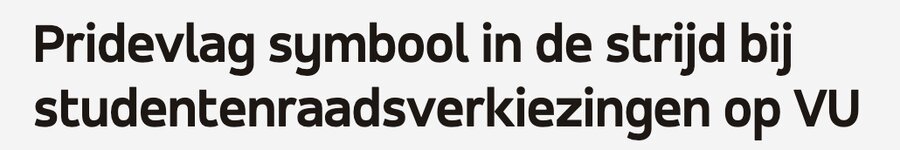 Pridevlag symbool in de strijd bij studentenraadsverkiezingen op VU